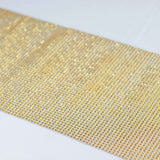 10x108inch Gold Diamond Rhinestone Mesh Table Runner, Crystal Rhinestone Ribbon Bling Roll