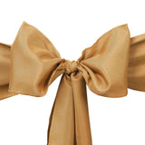 5 PCS | 6x108inch Gold Polyester Chair Sash