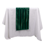 12x108inch Hunter Emerald Green Satin Stripe Table Runner, Elegant Tablecloth Runner