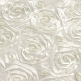 8ftx8ft Ivory Satin Rosette Event Curtain Drapes, Backdrop Event Panel#whtbkgd