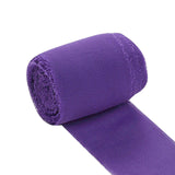 6yd Purple Silk-Like Chiffon Linen Ribbon Roll For Bouquets, Wedding Invitations Gift Wrapping