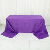 90x156inch Purple Accordion Crinkle Taffeta Rectangular Tablecloth