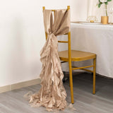 5 Pack Nude Green Curly Willow Chiffon Satin Chair Sashes