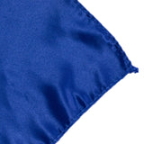 72x72inch Royal Blue Lamour Satin Table Overlay, Square Tablecloth Topper