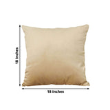 2 Pack | 18inch Champagne Soft Velvet Square Throw Pillow Cover