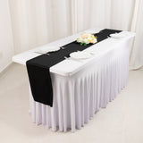 Black Premium Scuba Polyester Table Runner, Wrinkle Free Table Linen