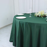 132Inch Hunter Emerald Green Seamless Polyester Round Tablecloth