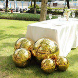 20inch Gold Stainless Steel Shiny Mirror Gazing Ball, Reflective Hollow Garden Globe Sphere