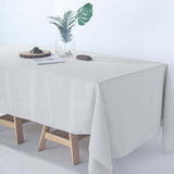 72"x120" Silver Polyester Rectangle Tablecloth, Reusable Linen Tablecloth