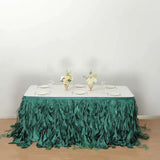 14ft Hunter Emerald Green Curly Willow Taffeta Table Skirt