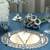 14inch Gold Wired Metal Acrylic Crystal Beaded Charger Plate