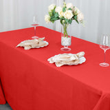 90x132inch Red 200 GSM Seamless Premium Polyester Rectangular Tablecloth