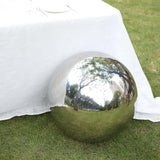 22inch Silver Stainless Steel Shiny Mirror Gazing Ball, Hollow Garden Globe Sphere