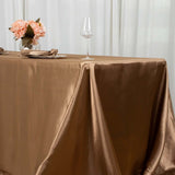 90x132inch Taupe Satin Seamless Rectangular Tablecloth