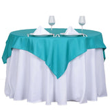 54"x54" Turquoise Square Polyester Table Overlay