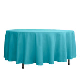 108" Turquoise Polyester Round Tablecloth