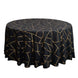 120inch Black Round Polyester Tablecloth With Gold Foil Geometric Pattern