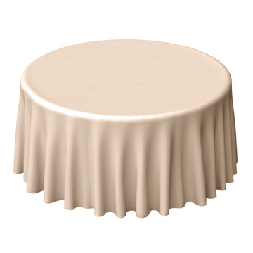 Polyester 120" Round Tablecloth Nude - Seamless Wrinkle-Resistant Table Cover