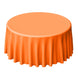 120 inch Orange Polyester Round Tablecloth