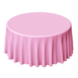 120 inches Pink Polyester Round Tablecloth