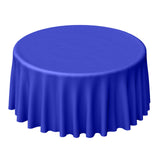 120" Royal Blue Polyester Round Tablecloth