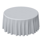 120inches Silver Polyester Round Tablecloth