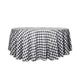 Buffalo Plaid Tablecloth | 120 inch Round | White/Black | Checkered Gingham Polyester Tablecloth