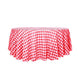 Buffalo Plaid Tablecloth | 120 inch Round | White/Red | Checkered Gingham Polyester Tablecloth