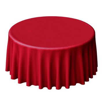 Polyester 120" Round Tablecloth Wine - Seamless Wrinkle-Resistant Table Cover