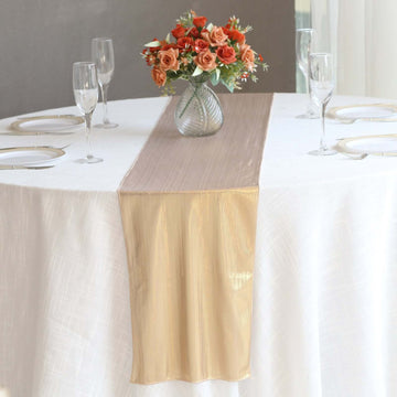 Polyester 12"x108" Table Runner Blush Shimmer Sequin Dots - Wrinkle-Free Finish Table Linen