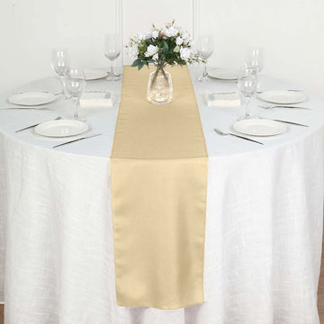 Polyester 12"x108" Table Runner Champagne - Durable & Wrinkle-Resistant Table Decor