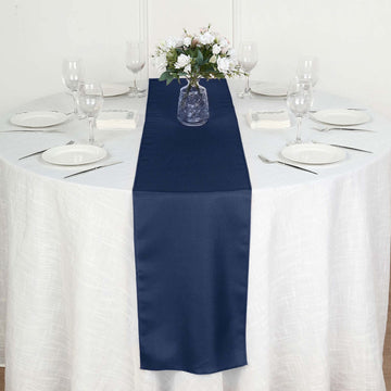 Polyester 12"x108" Table Runner Navy Blue - Durable & Wrinkle-Resistant Table Decor