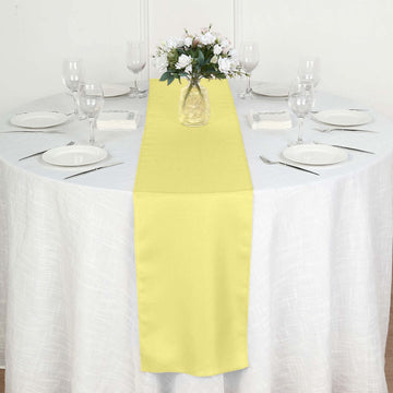 Polyester 12"x108" Table Runner Yellow - Durable & Wrinkle-Resistant Table Decor