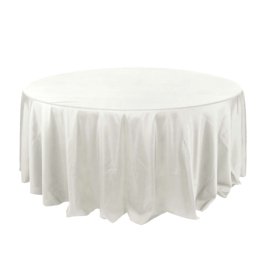 132Inch Ivory Seamless Polyester Round Tablecloth