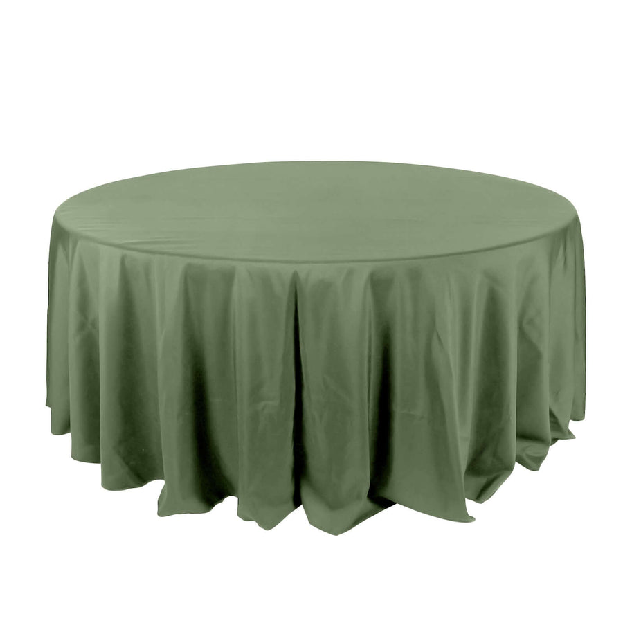 132Inch Olive Green Seamless Polyester Round Tablecloth