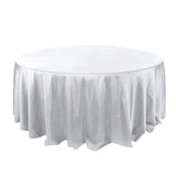 132Inch Silver Seamless Polyester Round Tablecloth