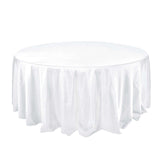 132Inch White Seamless Polyester Round Tablecloth