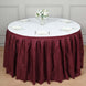 14ft Burgundy Pleated Polyester Table Skirt, Banquet Folding Table Skirt