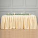 21ft Beige Pleated Polyester Table Skirt, Banquet Folding Table Skirt