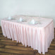 21ft Blush/Rose Gold Pleated Polyester Table Skirt, Banquet Folding Table Skirt