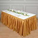 21ft Gold Pleated Polyester Table Skirt, Banquet Folding Table Skirt