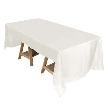 Polyester 50"x120" Rectangle Tablecloth Ivory - Wrinkle-Resistant Table Cover