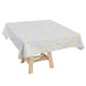 54inch x 54inch Silver Polyester Square Tablecloth With Gold Foil Geometric Pattern