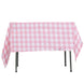 54"x54" White Rose Quartz Buffalo Plaid Square Tablecloth, Checkered Gingham Polyester Tablecloth