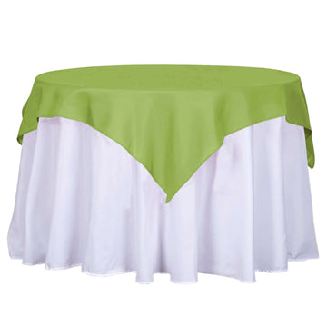 Polyester 54"x54" Table Overlay Square Tablecloth Apple Green - Wrinkle-Resistant & Durable Table Cover