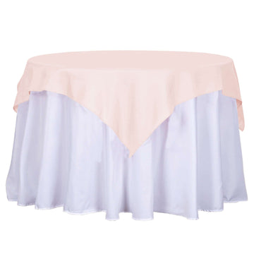 Polyester 54"x54" Table Overlay Square Tablecloth Blush - Wrinkle-Resistant & Durable Table Cover