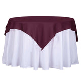 54"x54" Burgundy Square Polyester Table Overlay