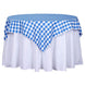 54"x54" White Blue Buffalo Plaid Square Table Overlay, Checkered Gingham Polyester Table Overlay