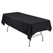 54"x96" Black Polyester Linen Rectangle Tablecloth