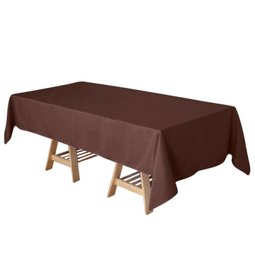 Polyester 60"x102" Rectangle Tablecloth Chocolate - Durable and Stylish Table Cover